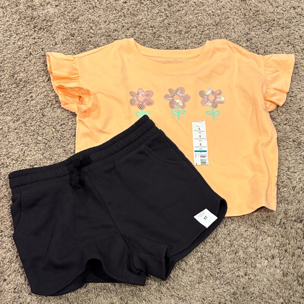 Black Shorts for Kids and tee new